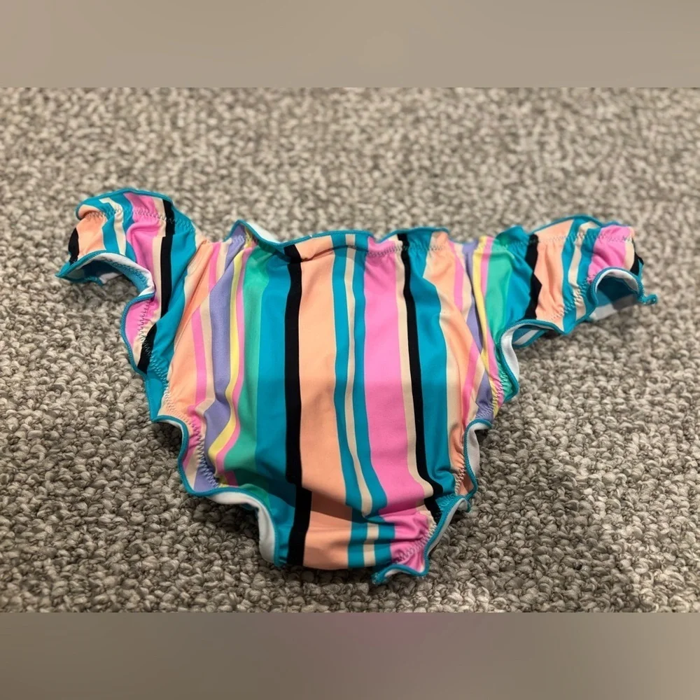 Beach Lingo Colorful Striped Kids Bikini Bottom